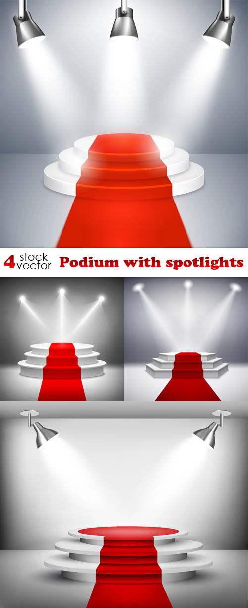 Vectors - Podium with spotlights