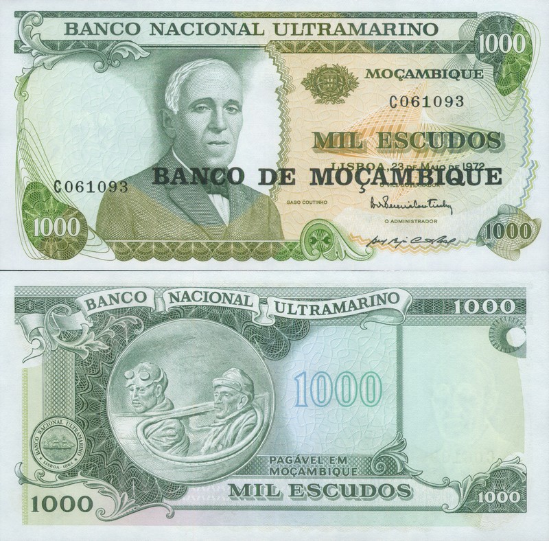 Монеты и купюры мира №162 1000 эскудо (Мозамбик)