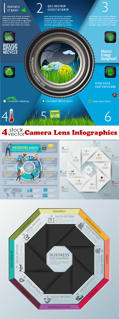 Vectors - Camera Lens Infographics