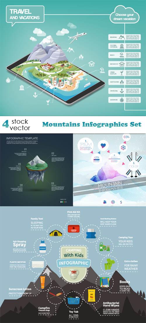 Vectors - Mountains Infographics Set