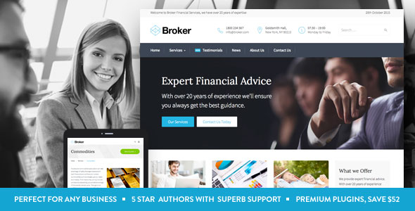 Nulled ThemeForest - Broker - Business and Finance WordPress Theme