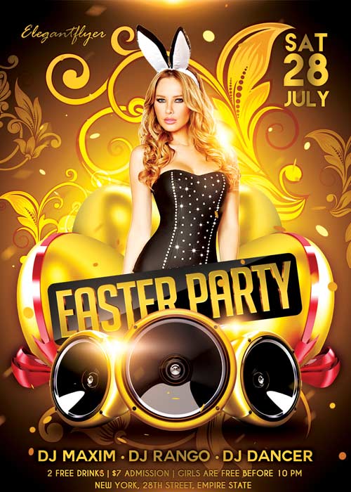 Easter Party V04 Flyer PSD Template + Facebook Cover