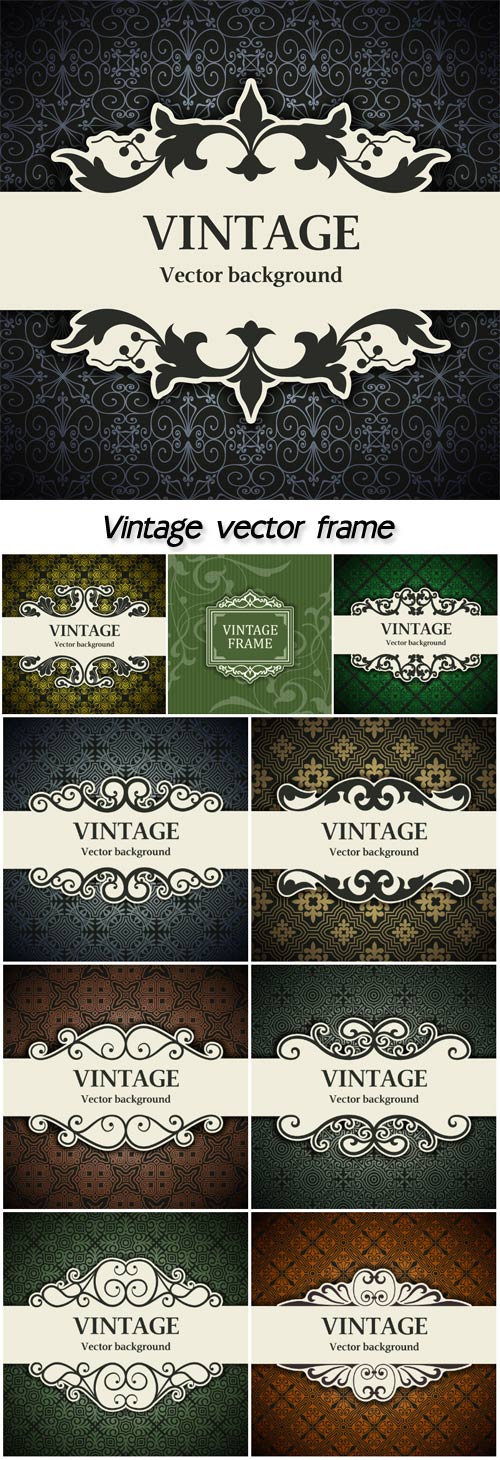 Vintage frame, vector backgrounds with patterns
