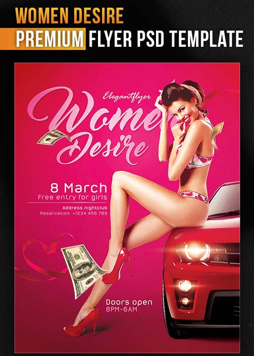 Women Desire Flyer PSD Template + Facebook Cover