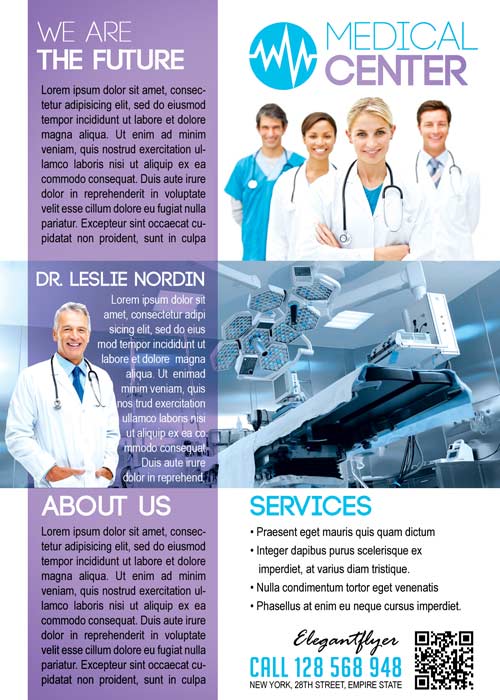 Medical Center Flyer PSD Template + Facebook Cover