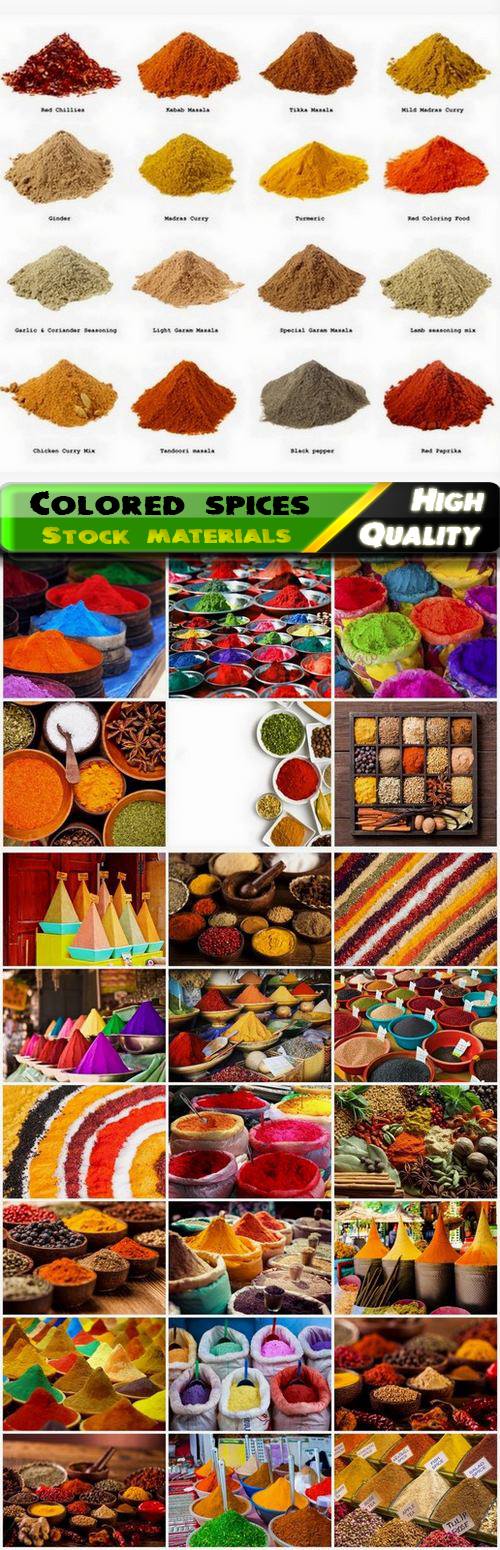 Colored spices for cooking various dishes - 25 HQ Jpg