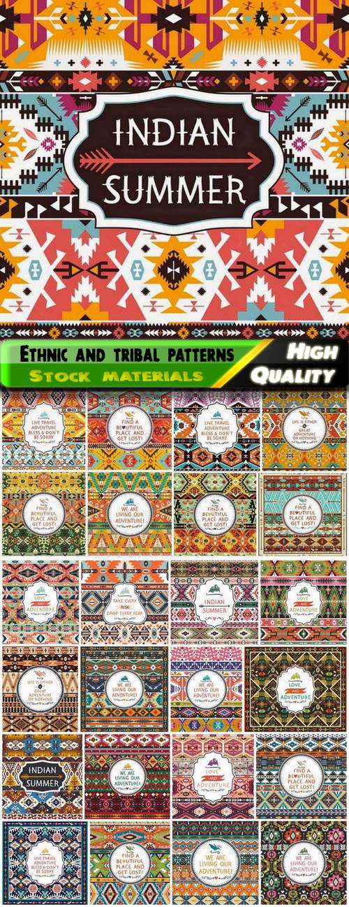 Ethnic and tribal seamless patterns for wallpapers design 3 - 25 Eps
