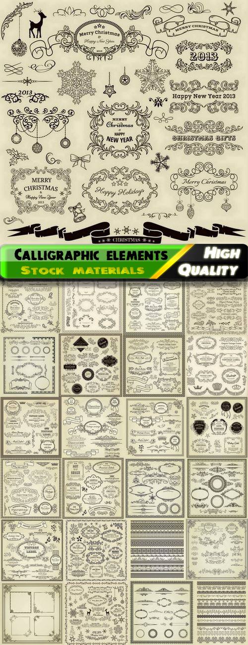 Calligraphic design elements for page decorations #64 - 25 Eps