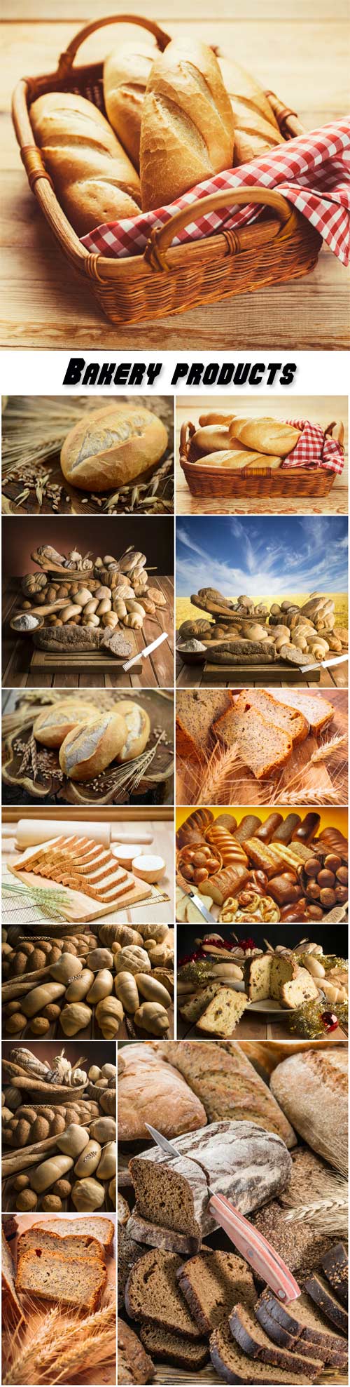 Bakery products, bread in a basket