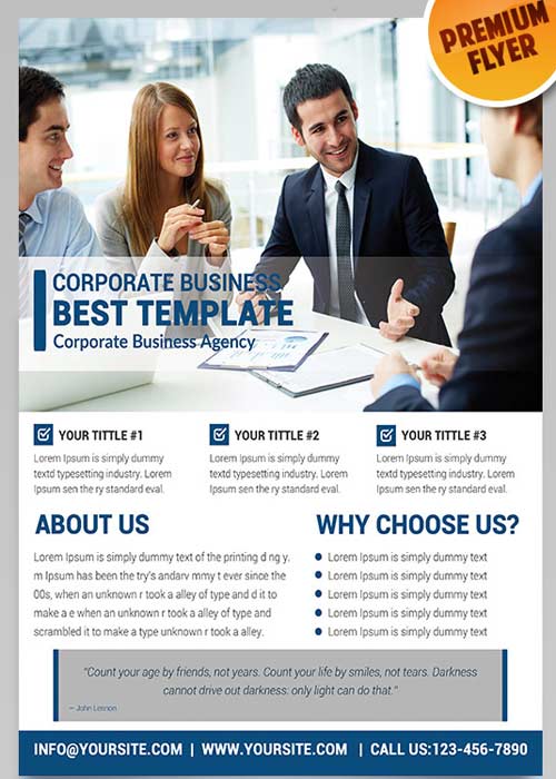 Corporate Business Flyer PSD Template + Facebook Cover