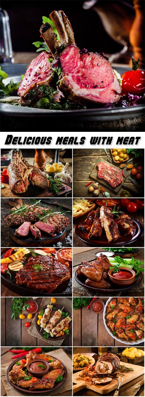 Delicious meals with meat