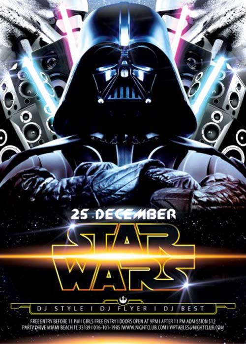 Star Wars Party V2 Flyer PSD Template + Facebook Cover