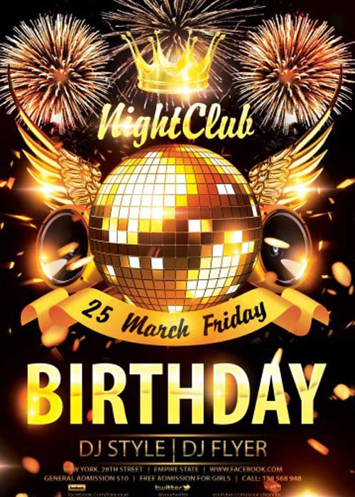 Night Club Birthday V2 PSD Flyer Template
