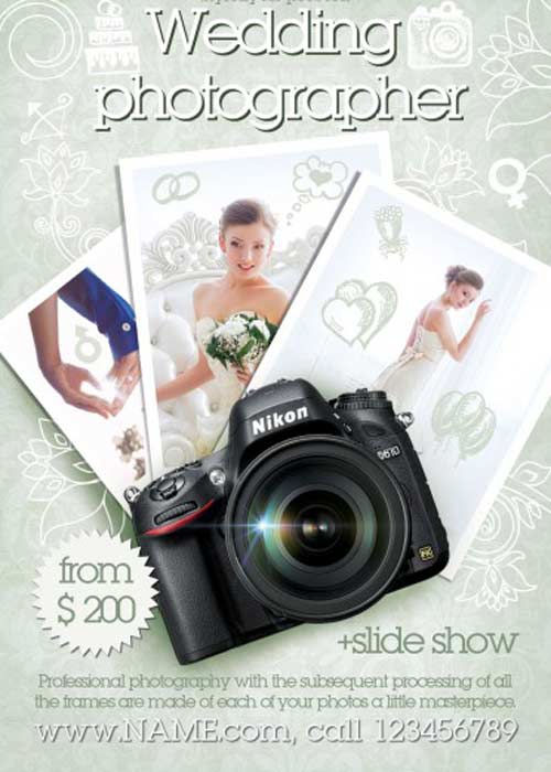 Wedding Photographer V2 Flyer PSD Template + Facebook Cover
