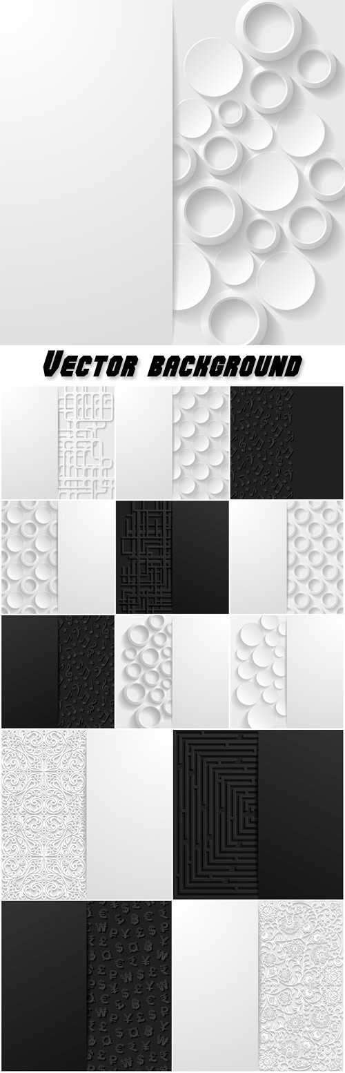 Black and white vector background with abstract