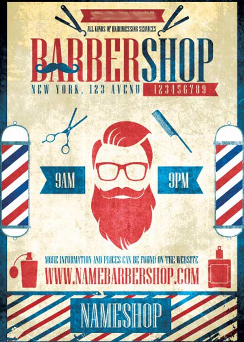Barbershop Night V1 PSD Flyer Template