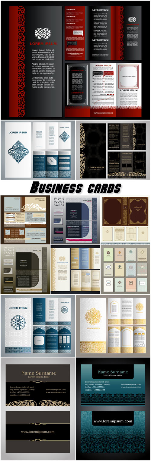 Brochure and business cards, design templates
