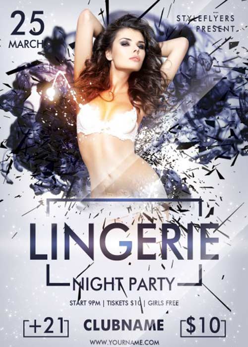 Lingerie Night Party PSD Flyer Template