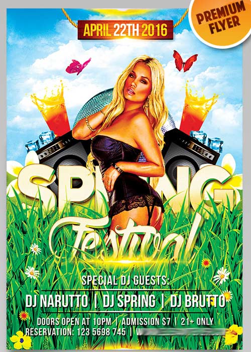 Spring Festival V7 Flyer PSD Template + Facebook Cover