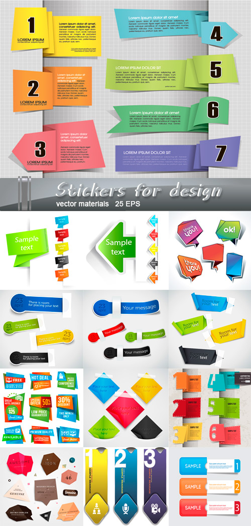 Коллекция стикеров для веб-дизайна